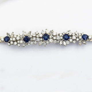 Armband aus 750 Weißgold mit Saphir, Brillant und Diamant, neuwertig, nachhaltiger second hand Schmuck perfekt aufgearbeitet