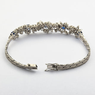 Armband aus 750 Weißgold mit Saphir, Brillant und Diamant, neuwertig, nachhaltiger second hand Schmuck perfekt aufgearbeitet