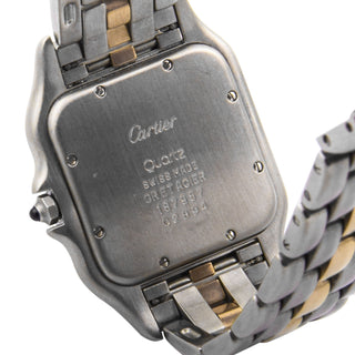Cartier Panthere Quarzwerk mit Datumsanzeige und Zentralsekunde, gebrauchte Luxusuhr im Top-Zustand