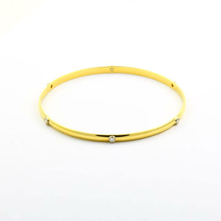 Brillantarmreif aus 750 Gelb- und Weißgold, nachhaltiger second hand Schmuck perfekt aufgearbeitet