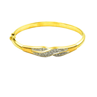 Brillantarmreif aus 585 Gelb- und Weißgold, nachhaltiger second hand Schmuck perfekt aufgearbeitet