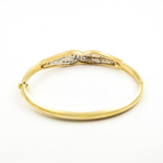 Brillantarmreif aus 585 Gelb- und Weißgold, nachhaltiger second hand Schmuck perfekt aufgearbeitet