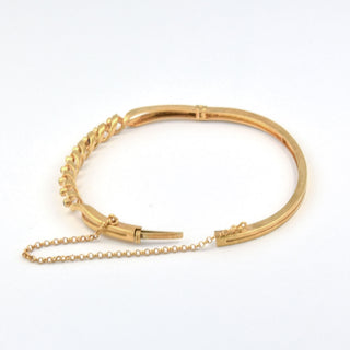 Brillantarmreif aus 585 Gold mit Saphir, nachhaltiger second hand Schmuck perfekt aufgearbeitet