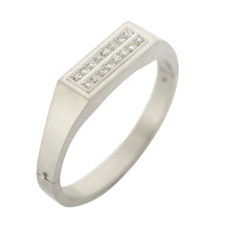 Armreif aus 585 Weißgold mit Brillant, nachhaltiger second hand Schmuck perfekt aufgearbeitet