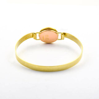 Armspange aus 750 Gelbgold mit Bernstein, nachhaltiger second hand Schmuck perfekt aufgearbeitet