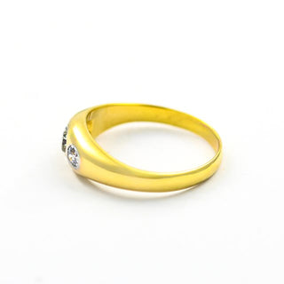 Brillantring aus 585 Gelb- und Weißgold, nachhaltiger second hand Schmuck perfekt aufgearbeitet