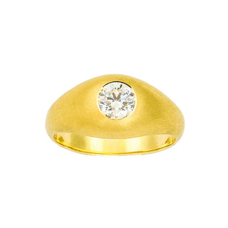 Bandring aus 585 Gelbgold mit Brillant, nachhaltiger second hand Schmuck perfekt aufgearbeitet