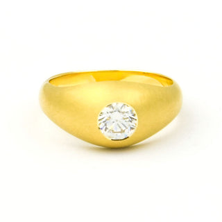 Bandring aus 585 Gelbgold mit Brillant, nachhaltiger second hand Schmuck perfekt aufgearbeitet