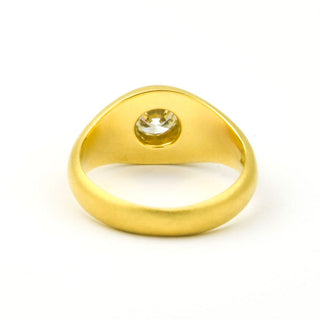 Bandring aus 585 Gelbgold mit Brillant, nachhaltiger second hand Schmuck perfekt aufgearbeitet