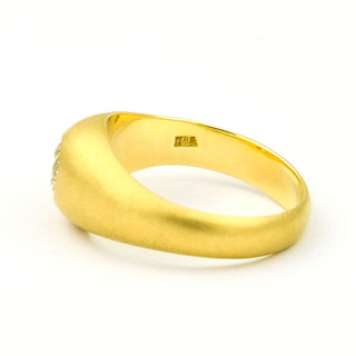 Bandring aus 585 Gelbgold mit Brillant, nachhaltiger second hand Schmuck perfekt aufgearbeitet