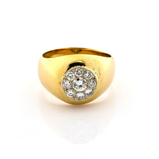 Bandring aus 585 Gelbgold mit Brillant, nachhaltiger second hand Schmuck perfekt aufgearbeitet