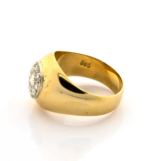 Bandring aus 585 Gelbgold mit Brillant, nachhaltiger second hand Schmuck perfekt aufgearbeitet