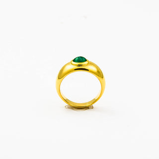 Bandring aus 750 Gelbgold mit Smaragd, nachhaltiger second hand Schmuck perfekt aufgearbeitet