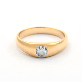 Diamantring aus 585 Roségold/Platin, nachhaltiger second hand Schmuck perfekt aufgearbeitet