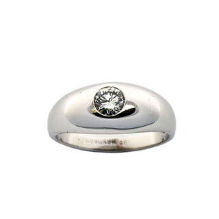 Bandring aus 585 Weißgold mit Brillant, nachhaltiger second hand Schmuck perfekt aufgearbeitet