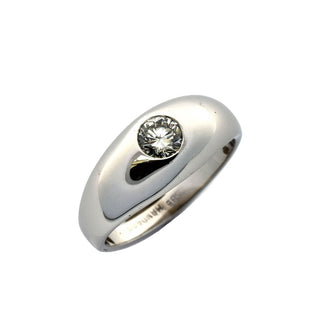 Bandring aus 585 Weißgold mit Brillant, nachhaltiger second hand Schmuck perfekt aufgearbeitet