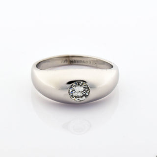 Bandring aus 585 Weißgold mit Brillant, nachhaltiger second hand Schmuck perfekt aufgearbeitet