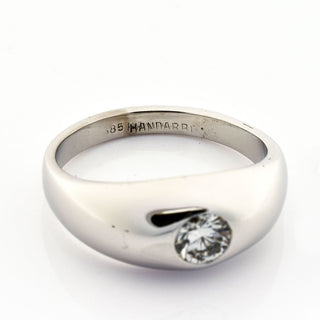 Bandring aus 585 Weißgold mit Brillant, nachhaltiger second hand Schmuck perfekt aufgearbeitet