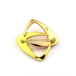 Brosche aus 585 Gelb- und Rotgold, nachhaltiger second hand Schmuck perfekt aufgearbeitet