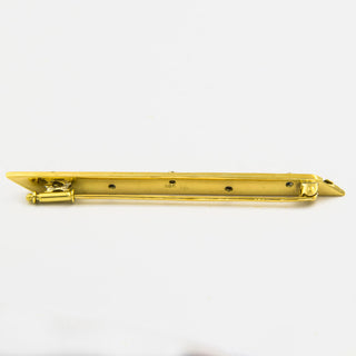 Brosche aus 585 Gelb- und Weißgold mit Brillant, Jugendstil, Handarbeit, nachhaltiger second hand Schmuck perfekt aufgearbeitet