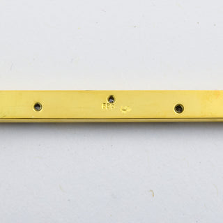 Brosche aus 585 Gelb- und Weißgold mit Brillant, Jugendstil, Handarbeit, nachhaltiger second hand Schmuck perfekt aufgearbeitet