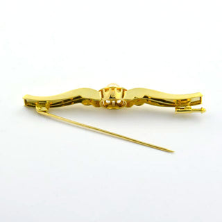 Perlenbrosche aus 585 Gelbgold, nachhaltiger second hand Schmuck perfekt aufgearbeitet