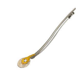 Brosche aus 950 Platin/999 Gold mit Brillant, neuwertig, nachhaltiger second hand Schmuck perfekt aufgearbeitet