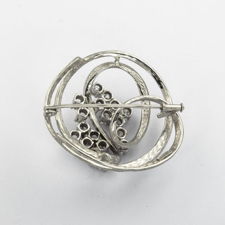 Hans D. Krieger Brosche aus 585 Weißgold mit Brillant, nachhaltiger second hand Schmuck perfekt aufgearbeitet