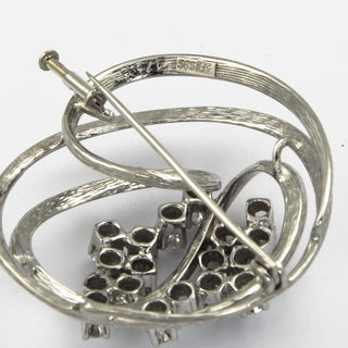 Hans D. Krieger Brosche aus 585 Weißgold mit Brillant, nachhaltiger second hand Schmuck perfekt aufgearbeitet