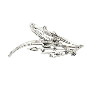 Diamantbrosche aus 750 Weißgold, nachhaltiger second hand Schmuck perfekt aufgearbeitet