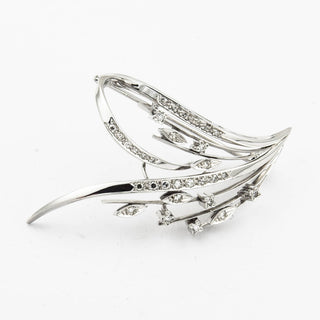 Diamantbrosche aus 750 Weißgold, nachhaltiger second hand Schmuck perfekt aufgearbeitet