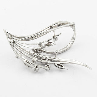 Diamantbrosche aus 750 Weißgold, nachhaltiger second hand Schmuck perfekt aufgearbeitet