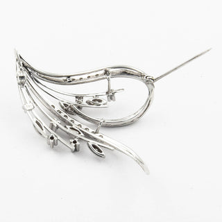 Diamantbrosche aus 750 Weißgold, nachhaltiger second hand Schmuck perfekt aufgearbeitet