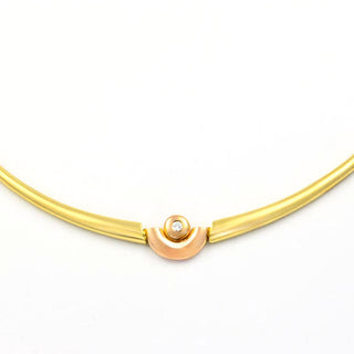 Papillon Brillantcollier aus 750 Gelb- und Rotgold, nachhaltiger second hand Schmuck perfekt aufgearbeitet