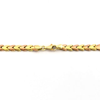 Collier im Verlauf aus 585 Gelb- und Rotgold, 41 cm, nachhaltiger second hand Schmuck perfekt aufgearbeitet