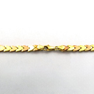 Collier im Verlauf aus 585 Gelb- und Rotgold, 41 cm, nachhaltiger second hand Schmuck perfekt aufgearbeitet