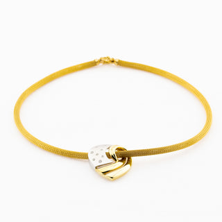 Brillantcollier aus 585 Gelb- und Weißgold, nachhaltiger second hand Schmuck perfekt aufgearbeitet