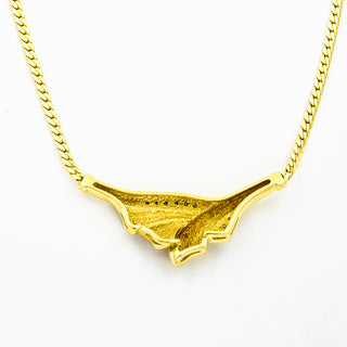 Collier aus 585 Gelb- und Weißgold mit Brillant, nachhaltiger second hand Schmuck perfekt aufgearbeitet