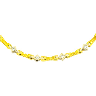 Brillantcollier aus 750 Gelb- und Weißgold, nachhaltiger second hand Schmuck perfekt aufgearbeitet