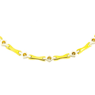 Brillantcollier aus 750 Gelb- und Weißgold, nachhaltiger second hand Schmuck perfekt aufgearbeitet