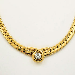 Brillantcollier aus 750 Gelb- und Weißgold, nachhaltiger second hand Schmuck perfekt aufgearbeitet