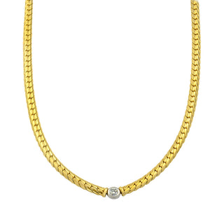 Collier aus 585 Gelb- und Weißgold mit Brillant, nachhaltiger second hand Schmuck perfekt aufgearbeitet