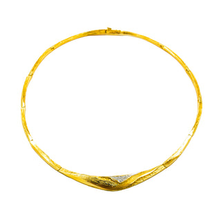 Brillantcollier aus 585 Gelb- und Weißgold, nachhaltiger second hand Schmuck perfekt aufgearbeitet