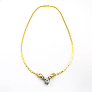 Brillantcollier aus 585 Gelb- und Weißgold, nachhaltiger second hand Schmuck perfekt aufgearbeitet