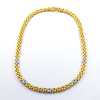 Brillantcollier aus 585 Gelb- und Weißgold, nachhaltiger second hand Schmuck perfekt aufgearbeitet