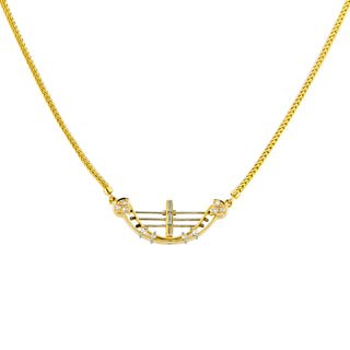 Diamantcollier aus 750 Gelb- und Weißgold, nachhaltiger second hand Schmuck perfekt aufgearbeitet