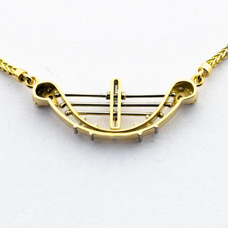 Diamantcollier aus 750 Gelb- und Weißgold, nachhaltiger second hand Schmuck perfekt aufgearbeitet