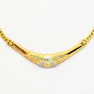 Diamantcollier aus 585 Gelb- und Weißgold, nachhaltiger second hand Schmuck perfekt aufgearbeitet