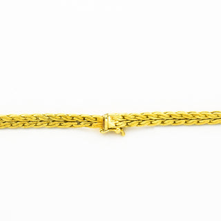 Rubincollier aus 585 Gelb- und Weißgold, nachhaltiger second hand Schmuck perfekt aufgearbeitet