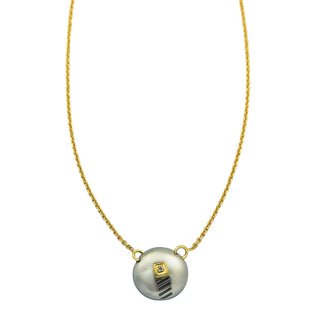 Oeding-Erdel Collier aus 750 Gelbgold/Platin mit Brillant, nachhaltiger second hand Schmuck perfekt aufgearbeitet